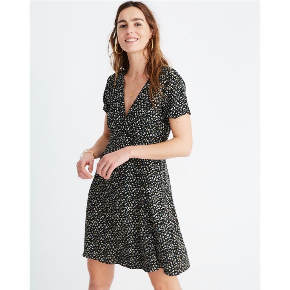 MADEWELL | Button Wrap Dress In Playground Posies